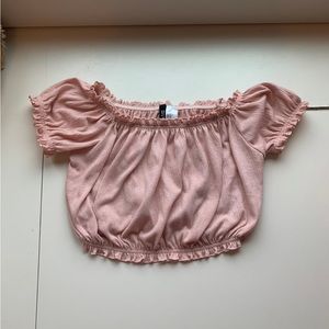 Divided Pink Crop Top